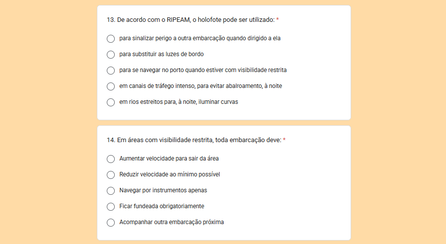 Exemplo de questões do simulado